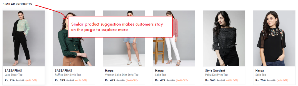 Myntra - importance of a product page